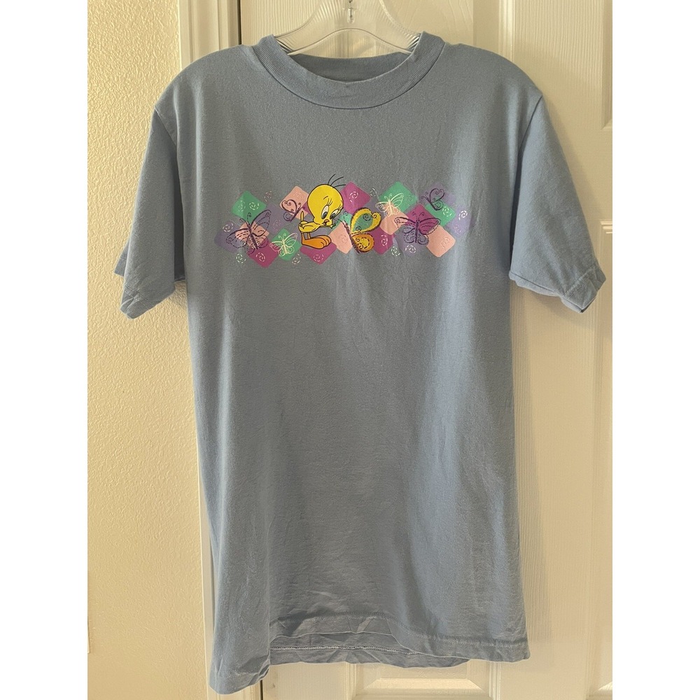 1999 Warner Bros Studio Store Looney Tunes Tweety Bird Buttfly Shirt L Vintage